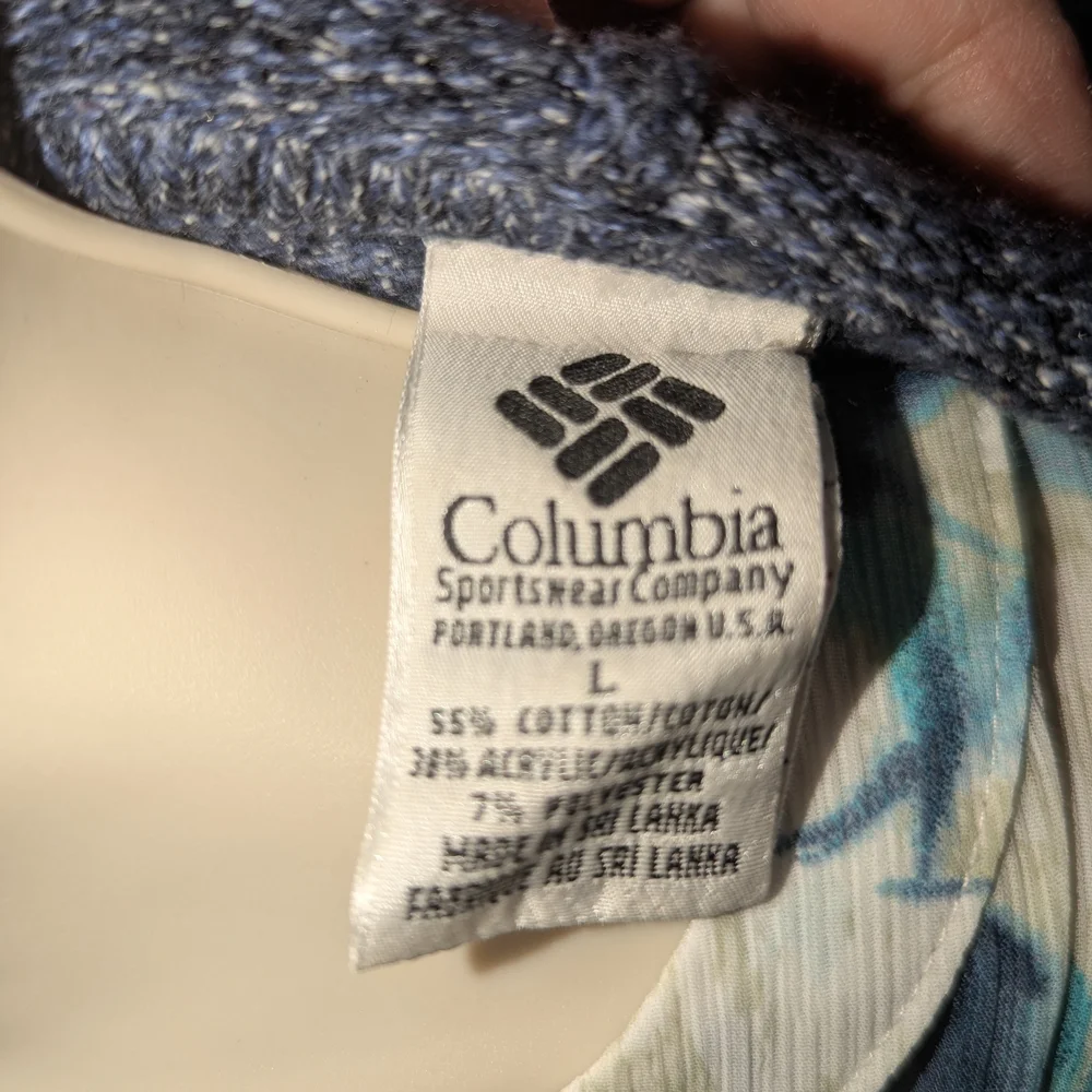 Columbia Blue Knit Cardigan with Zip‎ Front And Hood